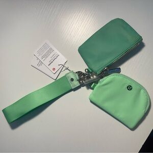 Lululemon Dual Pouch Wristlet Green With Tags